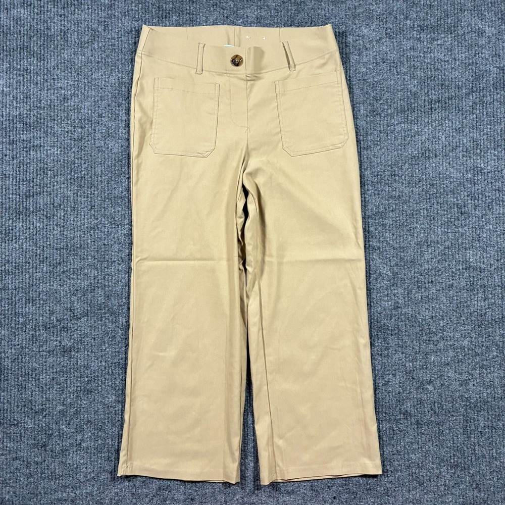 Blue Sol Pull On Wide Leg Pants Womens Size Small Beige Office Casual Stretch